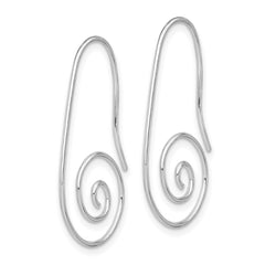 QE9076 Sterling Silver Rhodium-plated Hook Swirl Earrings