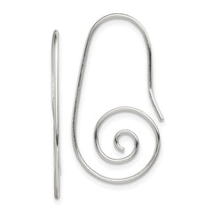 QE9076 Sterling Silver Rhodium-plated Hook Swirl Earrings