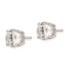 QE9098 Sterling Silver Rhodium-plated Polished Round 8mm CZ Stud Earrings