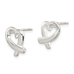 QE914 Sterling Silver Heart Earrings