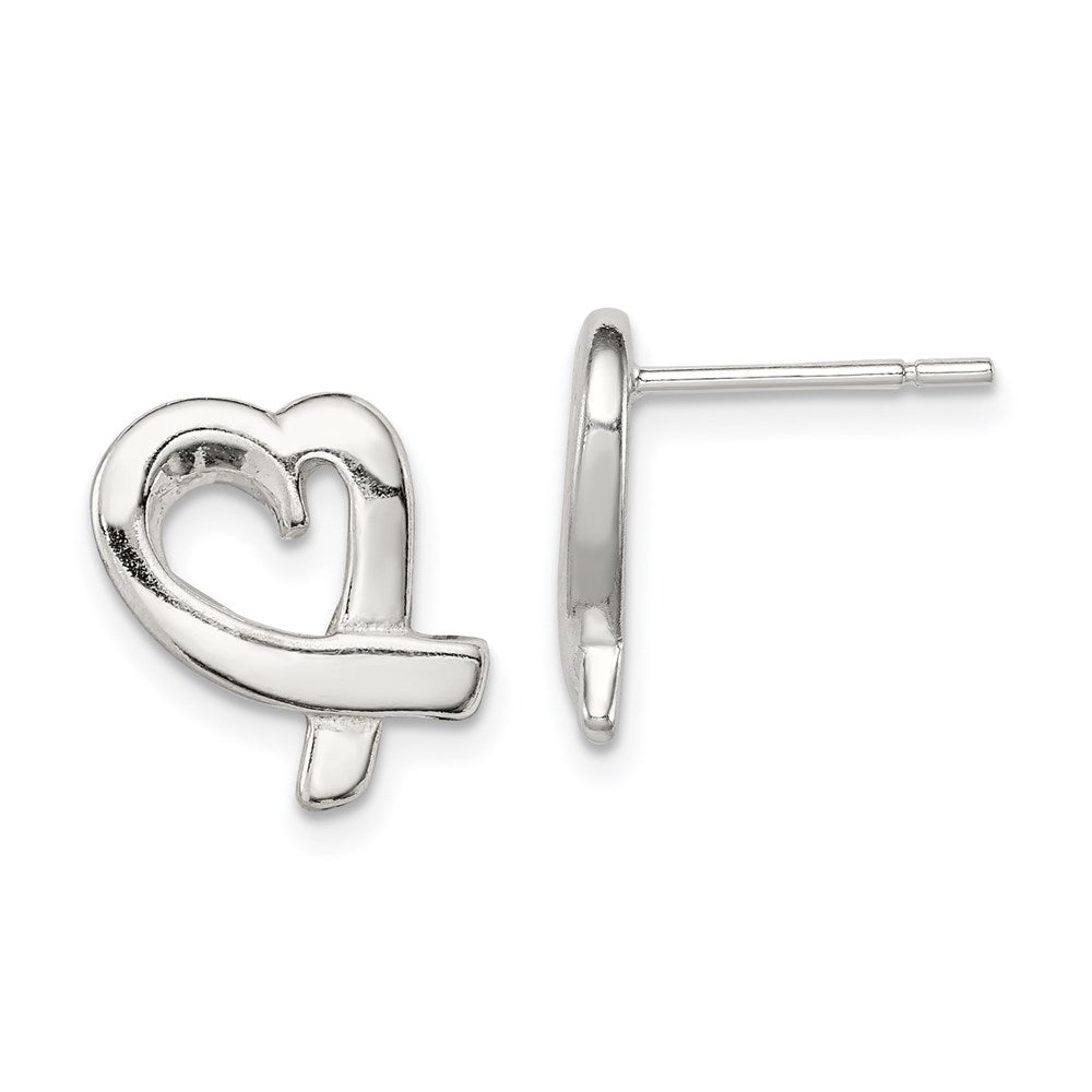 QE914 Sterling Silver Heart Earrings
