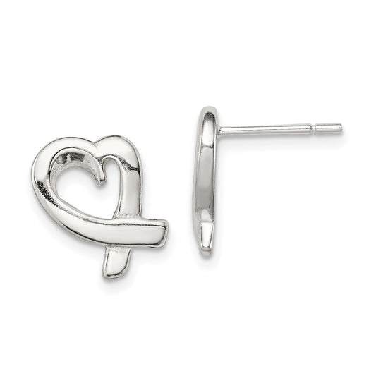 QE914 Sterling Silver Heart Earrings