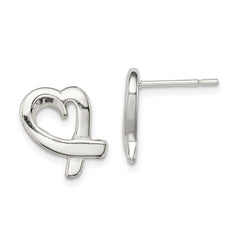 QE914 Sterling Silver Heart Earrings