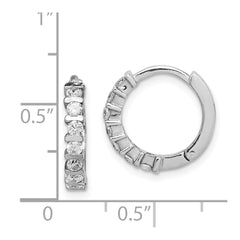 QE9265 Sterling Silver Rhodium-plated CZ Hinged Earrings