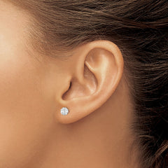 QE9537 Sterling Silver Rhodium Plated Stellux Crystal Ball Post Earrings
