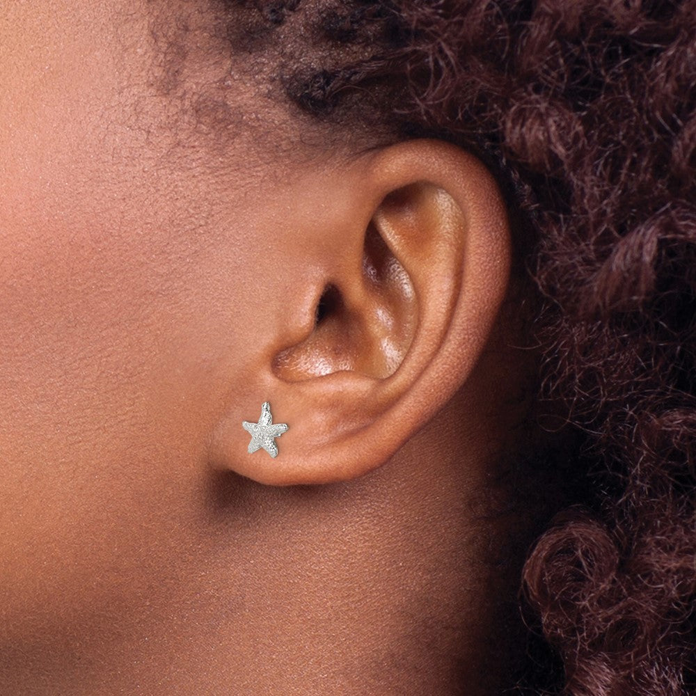 QE98 Sterling Silver Starfish Mini Earrings