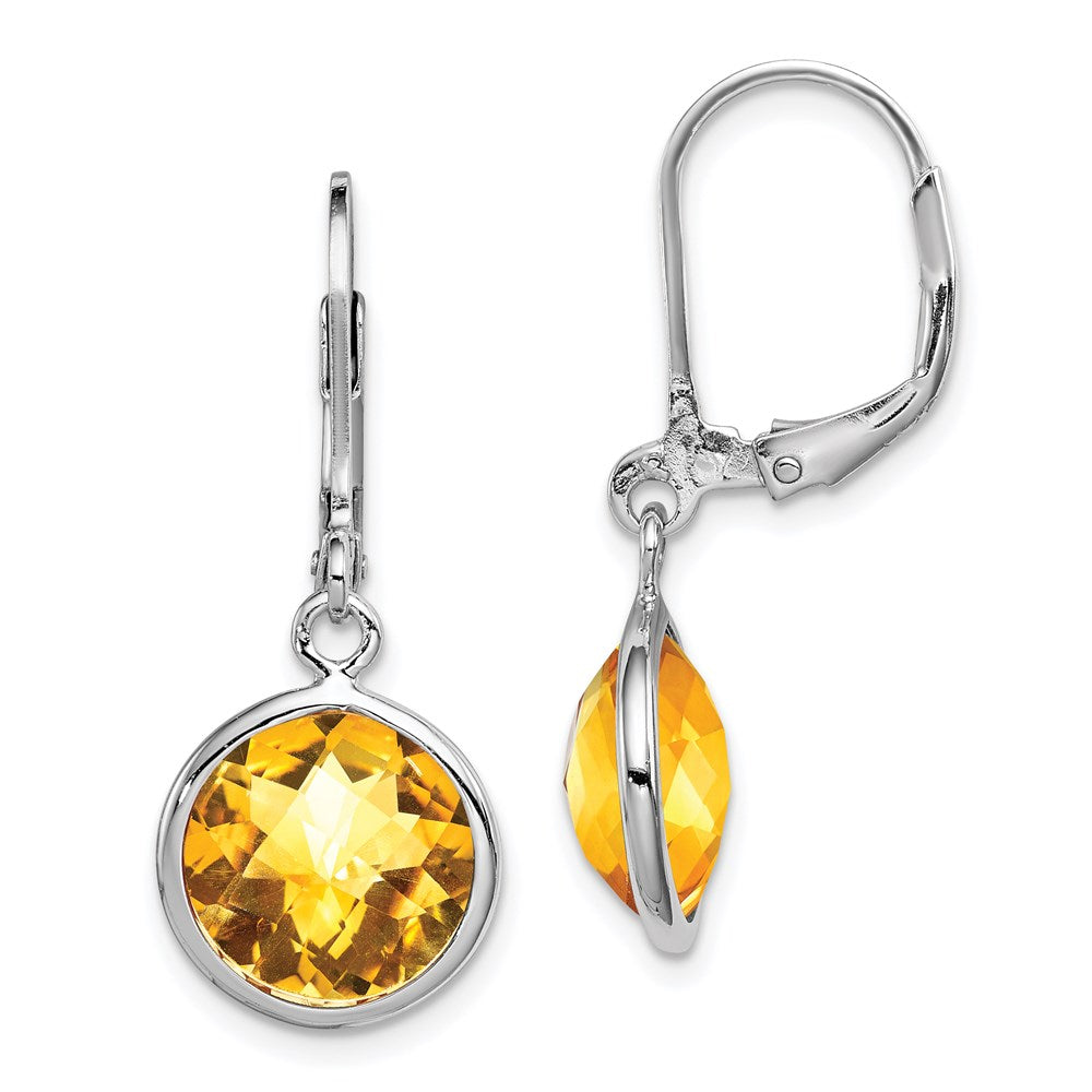 QE9818CI Sterling Silver Rhodium-plated Citrine Earrings