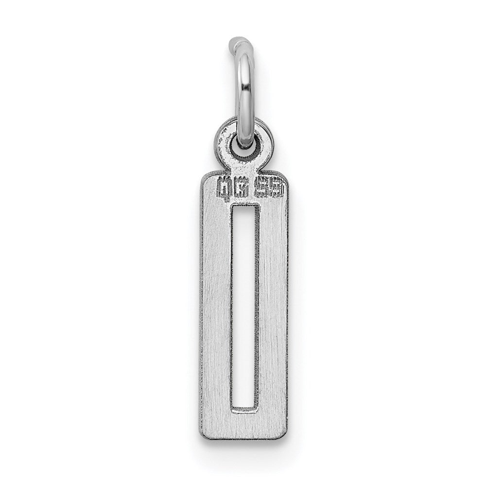 Sterling Silver/Rhodium-plated Elongated Polished Number 0 Charm QES00