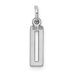 Sterling Silver/Rhodium-plated Elongated Polished Number 0 Charm QES00