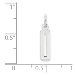 Sterling Silver/Rhodium-plated Elongated Polished Number 0 Charm QES00