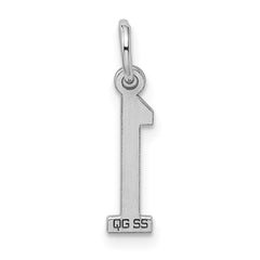 Sterling Silver/Rhodium-plated Elongated Polished Number 1 Charm QES01