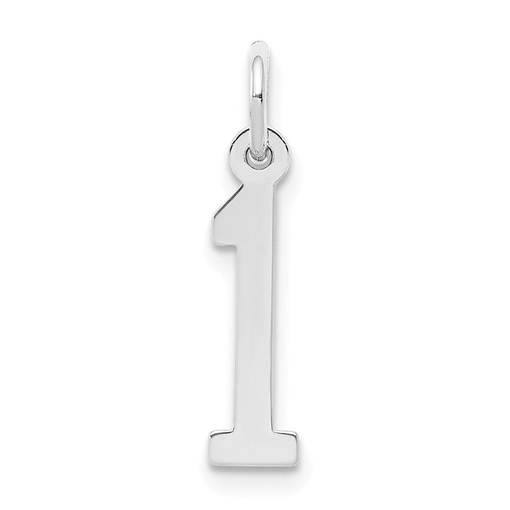 Sterling Silver/Rhodium-plated Elongated Polished Number 1 Charm QES01
