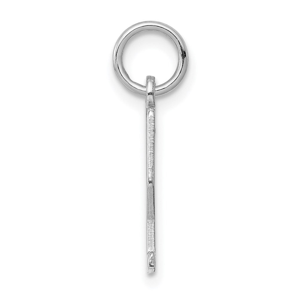 Sterling Silver/Rhodium-plated Elongated Polished Number 2 Charm QES02