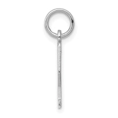Sterling Silver/Rhodium-plated Elongated Polished Number 2 Charm QES02