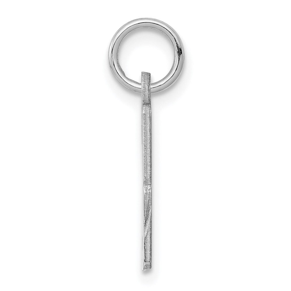 Sterling Silver/Rhodium-plated Elongated Polished Number 3 Charm QES03