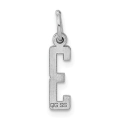 Sterling Silver/Rhodium-plated Elongated Polished Number 3 Charm QES03