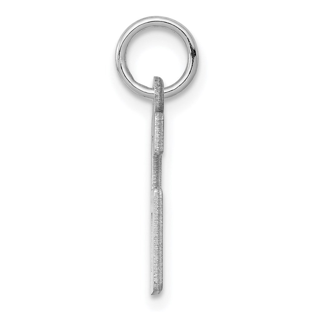 Sterling Silver/Rhodium-plated Elongated Polished Number 6 Charm QES06
