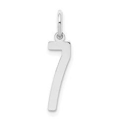 Sterling Silver/Rhodium-plated Elongated Polished Number 7 Charm QES07