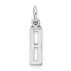 Sterling Silver/Rhodium-plated Elongated Polished Number 8 Charm QES08