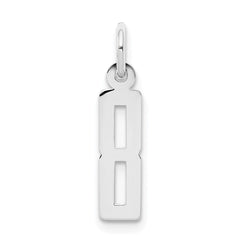 Sterling Silver/Rhodium-plated Elongated Polished Number 8 Charm QES08