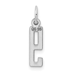 Sterling Silver/Rhodium-plated Elongated Polished Number 9 Charm QES09