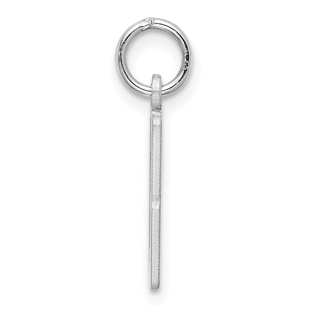 Sterling Silver/Rhodium-plated Elongated Number 13 Charm QES13