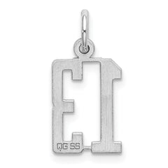 Sterling Silver/Rhodium-plated Elongated Number 13 Charm QES13