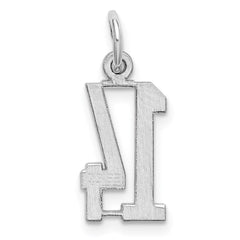 Sterling Silver/Rhodium-plated Elongated Number 14 Charm QES14