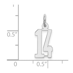 Sterling Silver/Rhodium-plated Elongated Number 14 Charm QES14