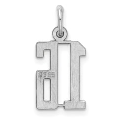 Sterling Silver/Rhodium-plated Elongated Number 16 Charm QES16