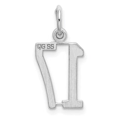Sterling Silver/Rhodium-plated Elongated Number 17 Charm QES17