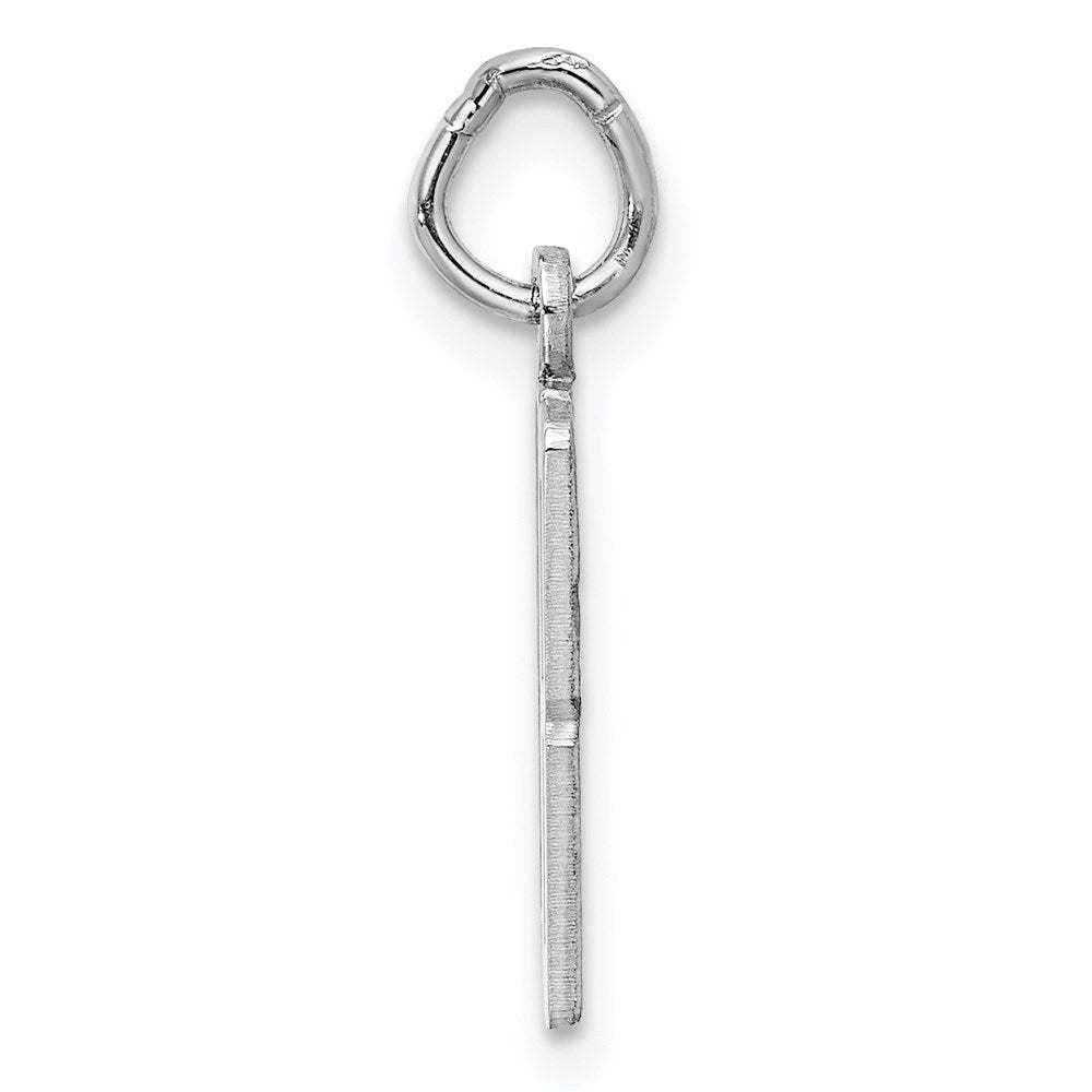 Sterling Silver/Rhodium-plated Elongated Number 18 Charm QES18
