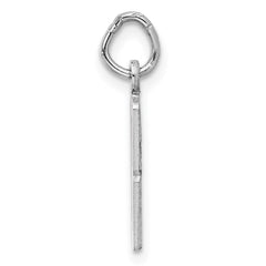 Sterling Silver/Rhodium-plated Elongated Number 18 Charm QES18