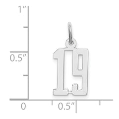 Sterling Silver/Rhodium-plated Elongated Number 19 Charm QES19