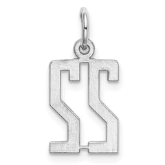 Sterling Silver/Rhodium-plated Elongated Number 22 Charm QES22