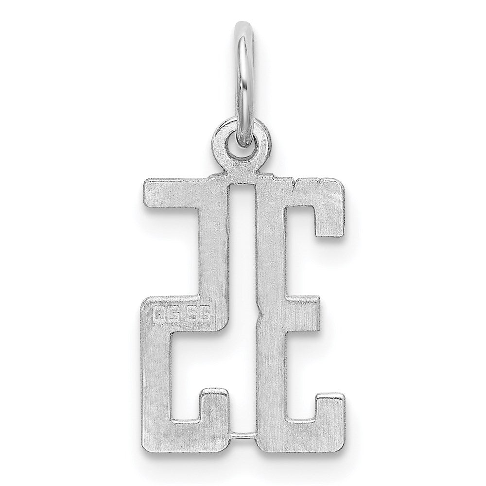 Sterling Silver/Rhodium-plated Elongated Number 35 Charm QES35