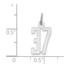 Sterling Silver/Rhodium-plated Elongated Number 37 Charm QES37