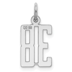 Sterling Silver/Rhodium-plated Elongated Number 38 Charm QES38