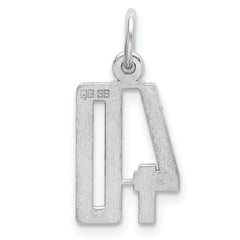 Sterling Silver/Rhodium-plated Elongated Number 40 Charm QES40