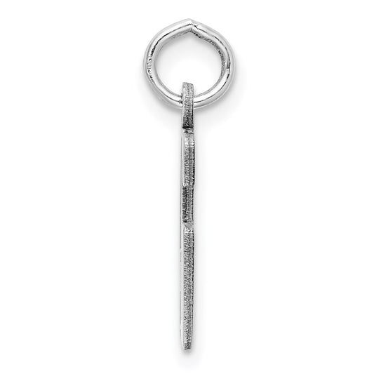 Sterling Silver/Rhodium-plated Elongated Number 46 Charm QES46