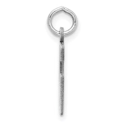 Sterling Silver/Rhodium-plated Elongated Number 46 Charm QES46