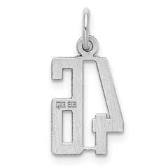 Sterling Silver/Rhodium-plated Elongated Number 46 Charm QES46
