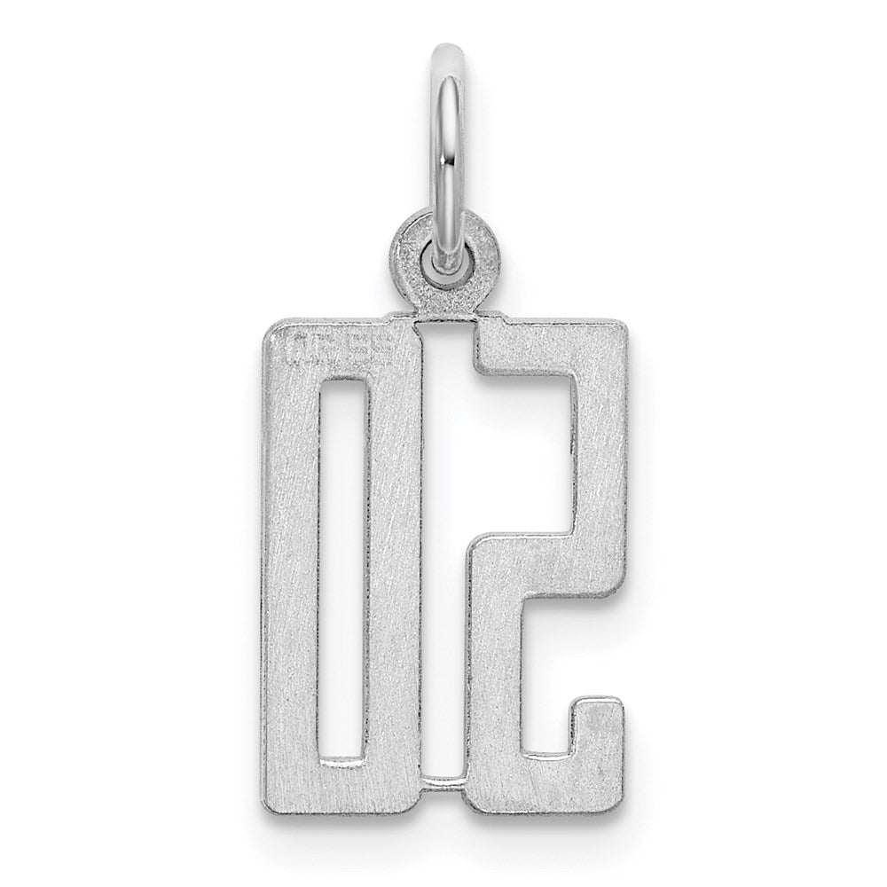 Sterling Silver/Rhodium-plated Elongated Number 50 Charm QES50
