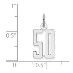 Sterling Silver/Rhodium-plated Elongated Number 50 Charm QES50