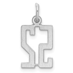 Sterling Silver/Rhodium-plated Elongated Number 52 Charm QES52