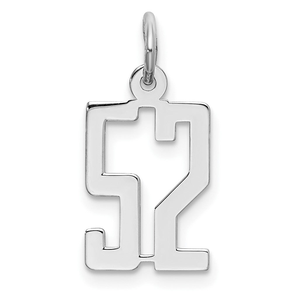 Sterling Silver/Rhodium-plated Elongated Number 52 Charm QES52