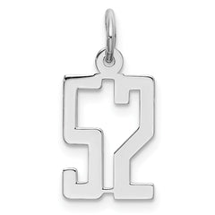 Sterling Silver/Rhodium-plated Elongated Number 52 Charm QES52