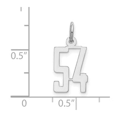 Sterling Silver/Rhodium-plated Elongated Number 54 Charm QES54