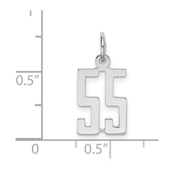Sterling Silver/Rhodium-plated Elongated Number 55 Charm QES55