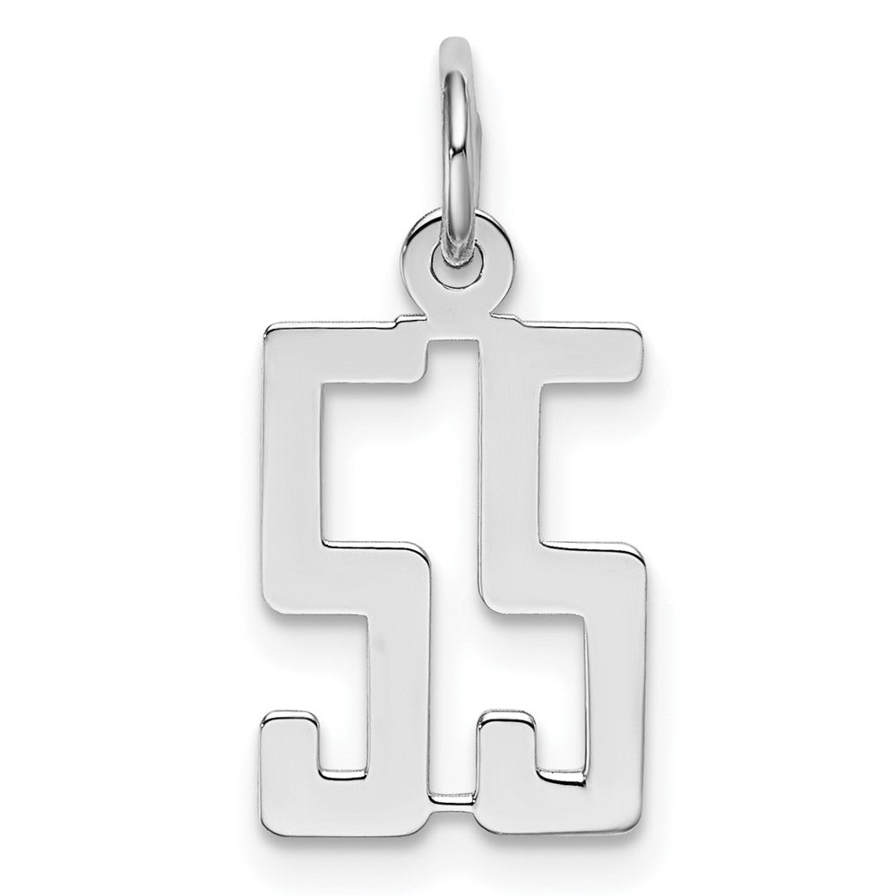 Sterling Silver/Rhodium-plated Elongated Number 55 Charm QES55